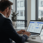 Professionnel consultant analysant l'achat d'un compte Business Manager Facebook